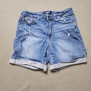 Wax jean Denim Shorts Distressed - Blue Size XL